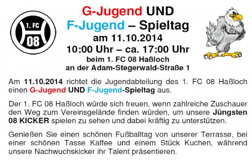 G und F Spieltag am 11.10.2014