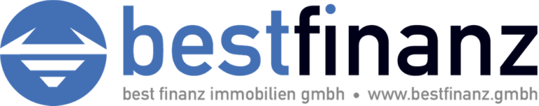 Logo von Best Finanz mit blauer und schwarzer Schrift auf hellem Hintergrund.