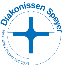 Logo der Diakonissen Speyer mit einem blauen Kreuz und dem Schriftzug.