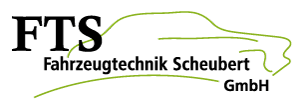 Logo von FTS Fahrzeugtechnik Schaubert GmbH mit stilisierter Fahrzeugumrisszeichnung.