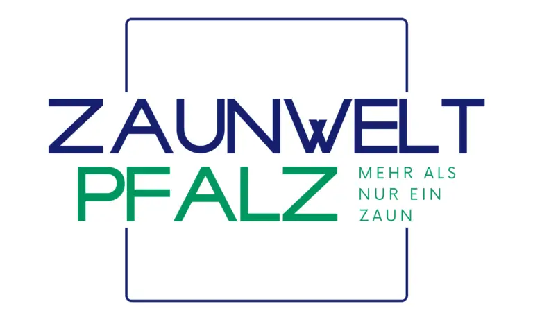 Logo von Zaunwelt Pfalz mit dem Schriftzug in blauer und grüner Schrift.