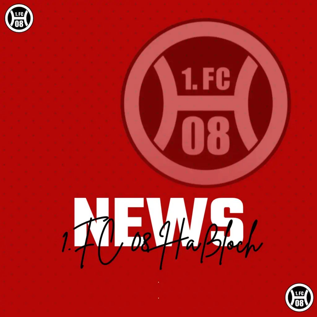 Grafik mit dem Logo des 1. FC 08 Hassloch und dem Wort 'NEWS' in großer Schrift.